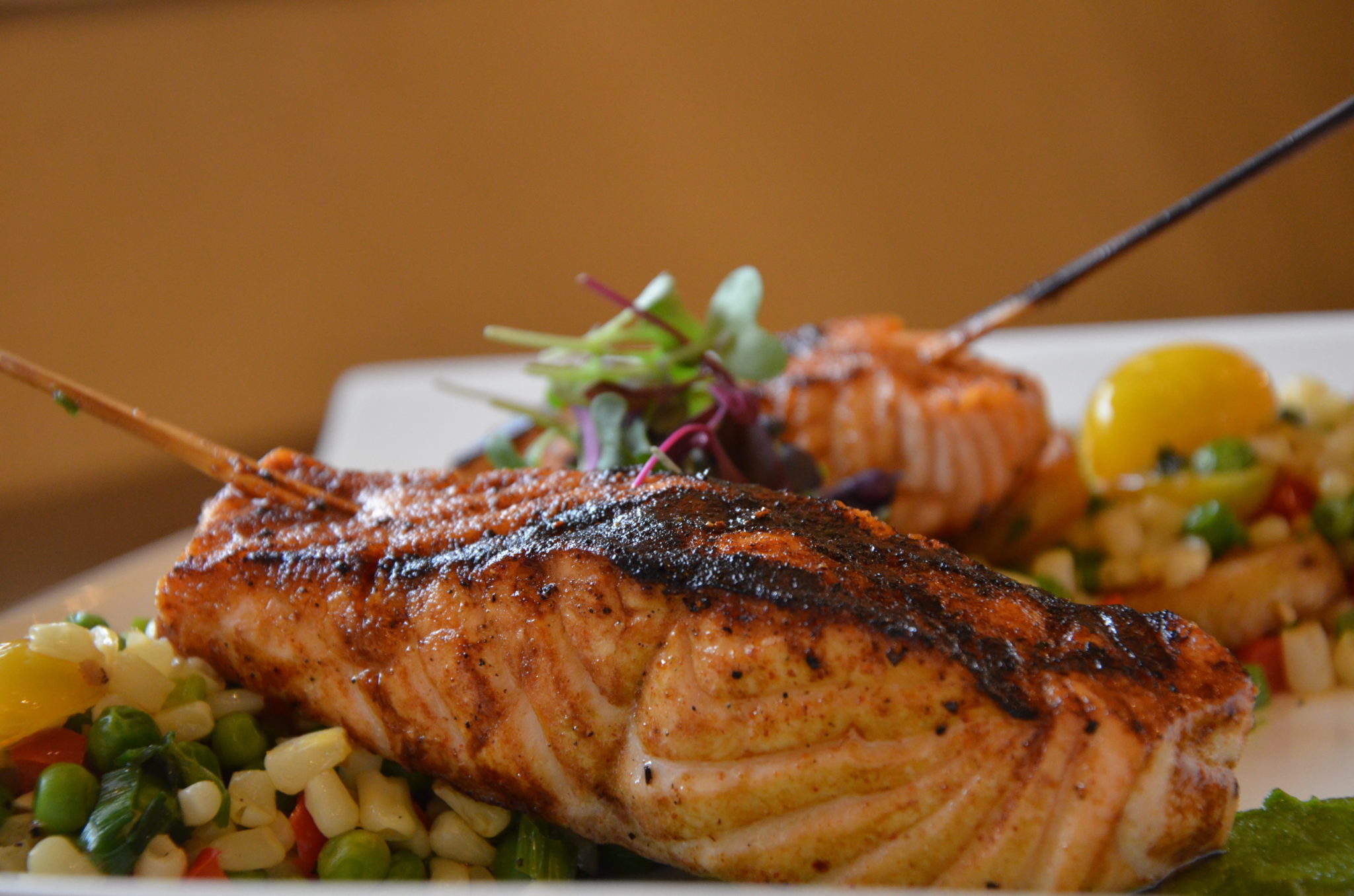 Grilled Salmon Skewer