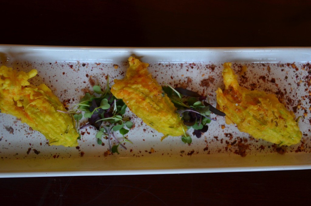 Saffron Tempura Squash Blossoms