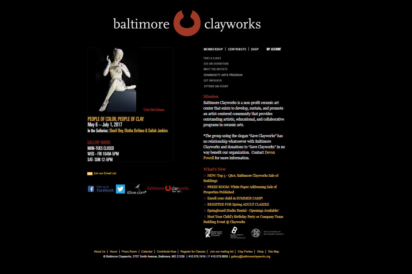 Baltimore Clayworks website