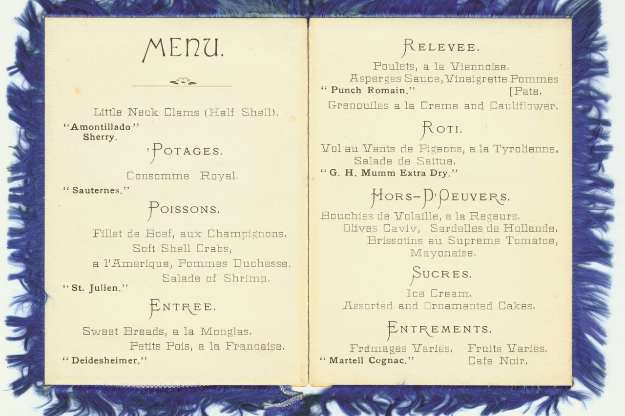 Trefa Banquet menu