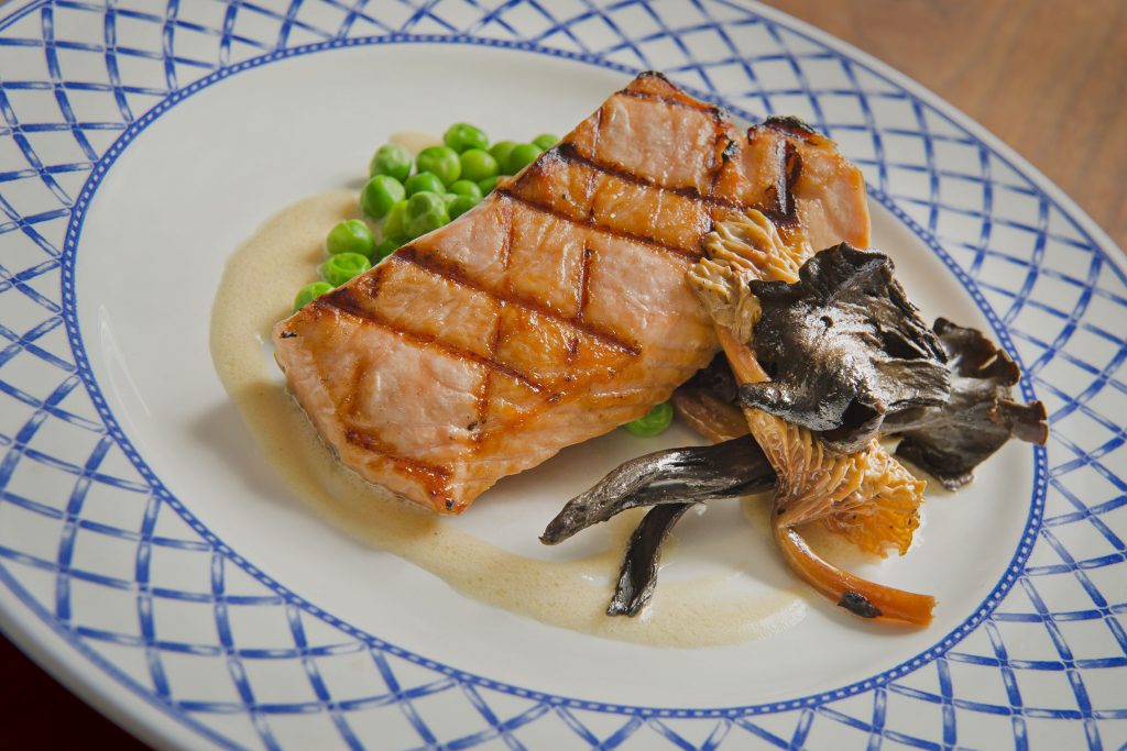 Wood-grilled salmon