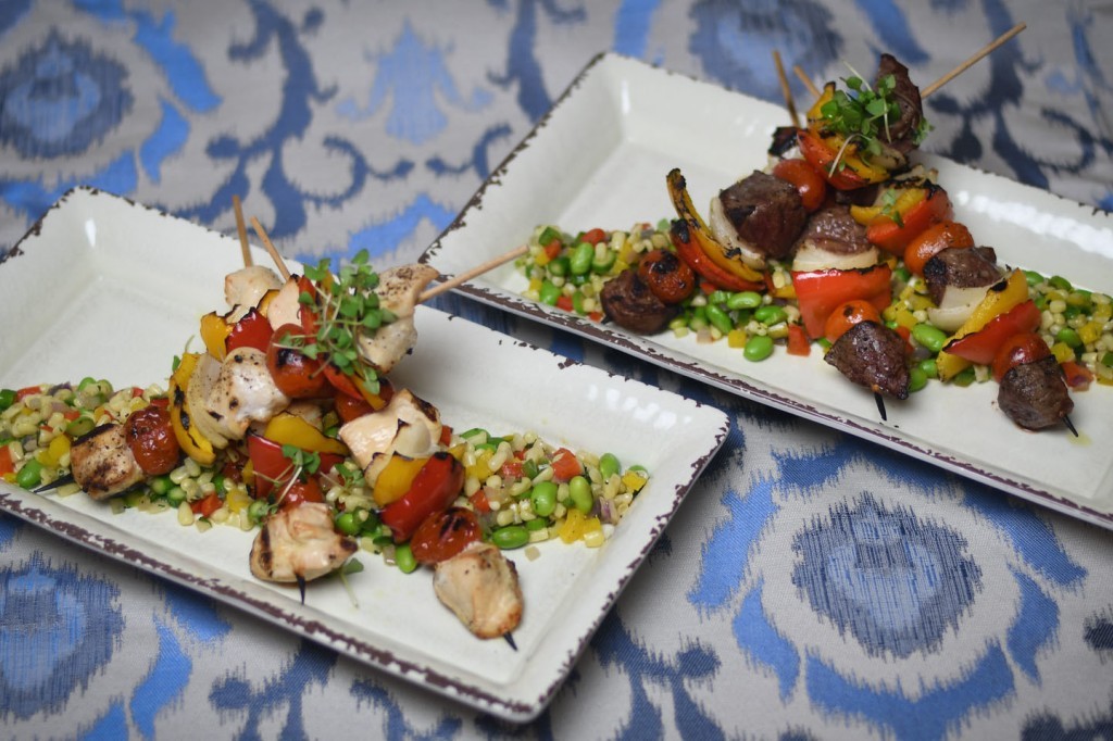 Grilled Chicken and Beef Fajita Kabobs