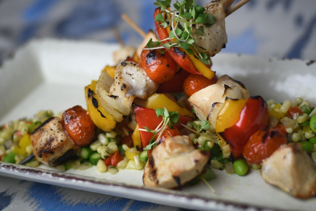 Grilled Chicken and Beef Fajita Kabobs