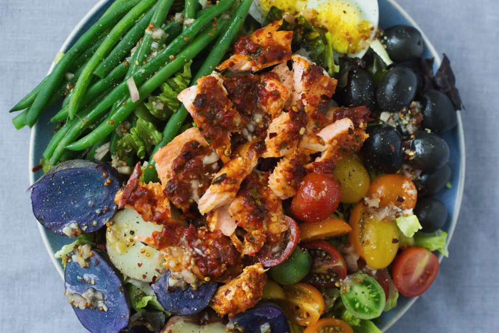 Harissa Salmon Nicoise Salad
