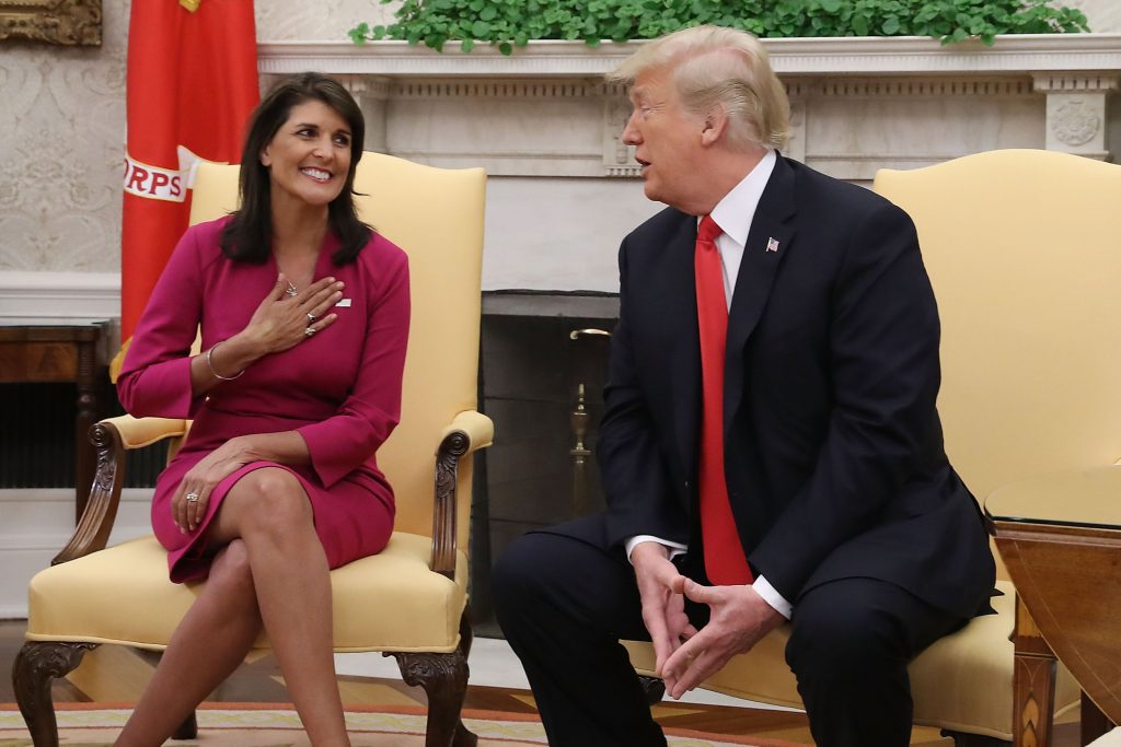 Nikki Haley with President Donald Trump