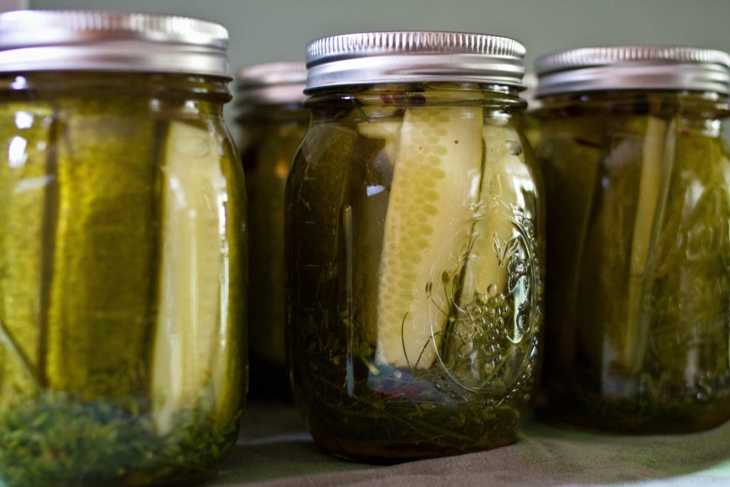 Jars of pickles