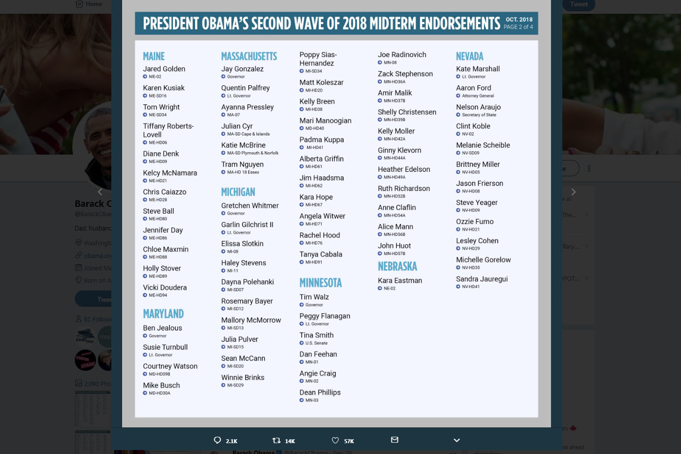 Obama's Democratic endorsements