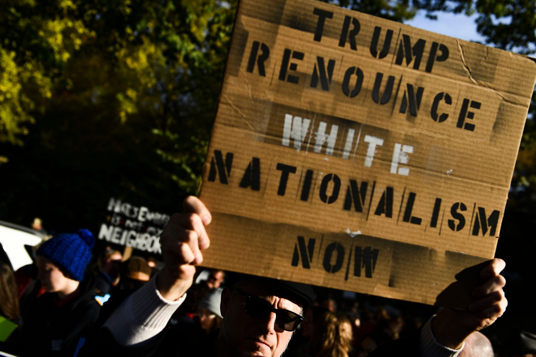 Protesters demonstrate against President Donald Trump