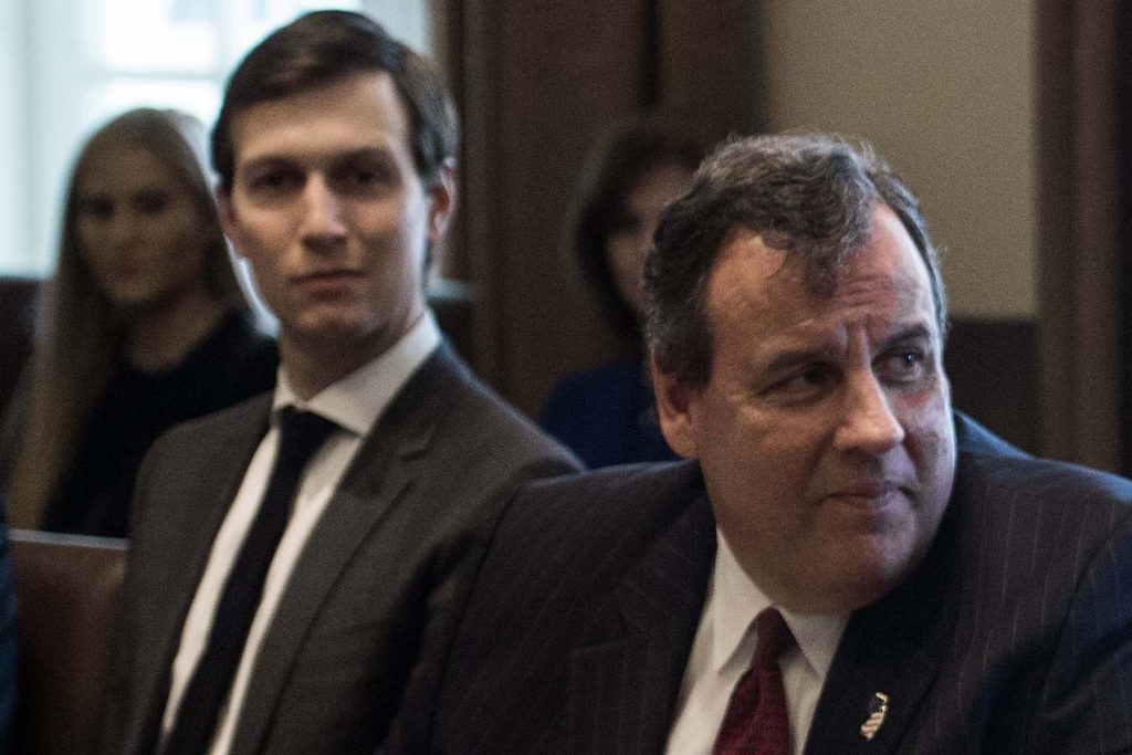 Jared Kushner, left, and Chris Christie