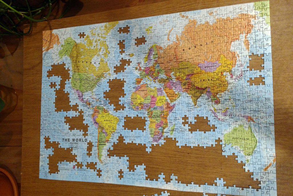 Puzzle in progress