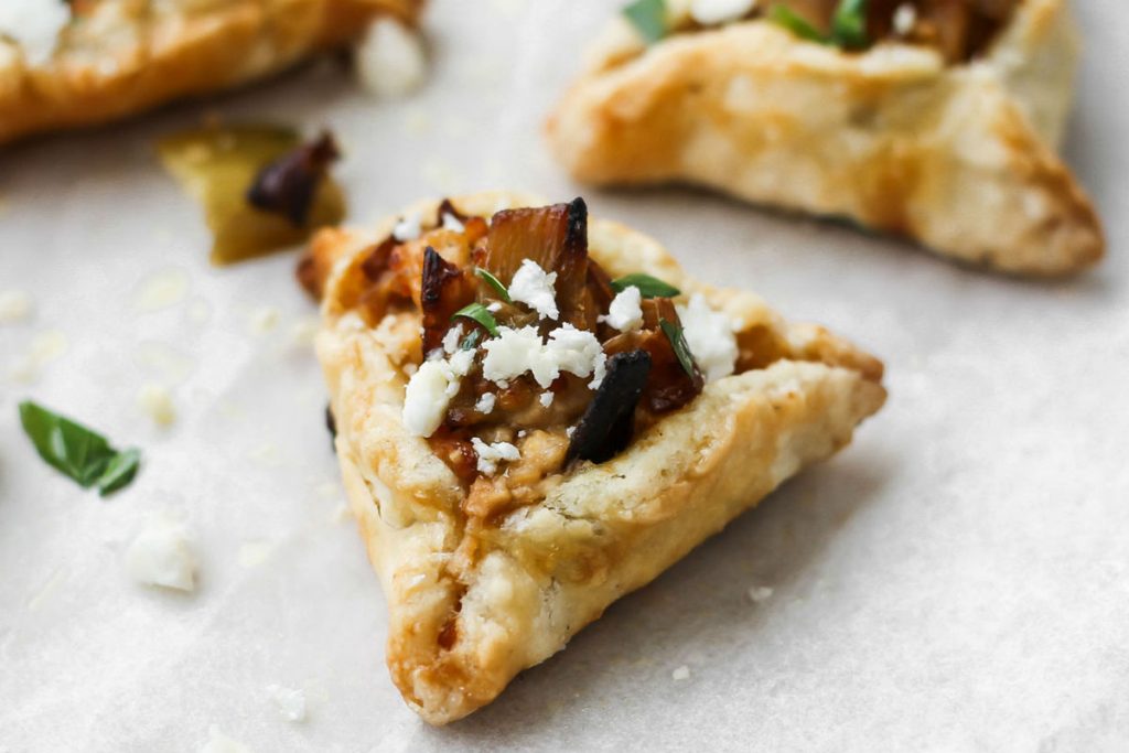 Leek and feta hamantaschen