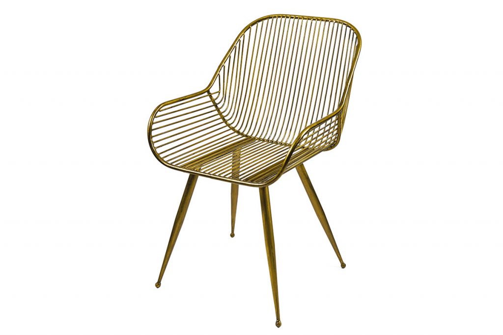 Antique gold metal chair