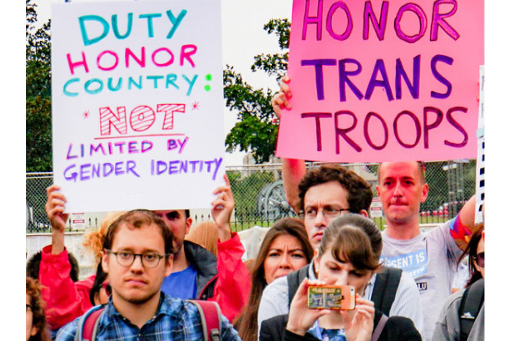 Protesters against transgender military ban