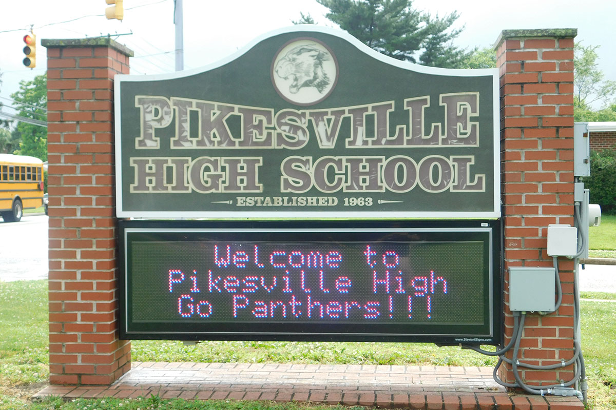 Pikesville High School Sign