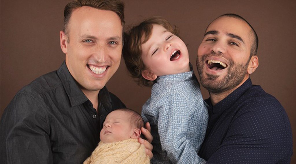 Roee and Adiel Kiviti are shown with their son, Lev, and daughter, Kessem. (Photo courtesy of Immigration Equality)