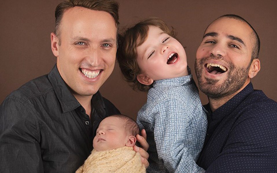 Roee and Adiel Kiviti are shown with their son, Lev, and daughter, Kessem. (Photo courtesy of Immigration Equality)