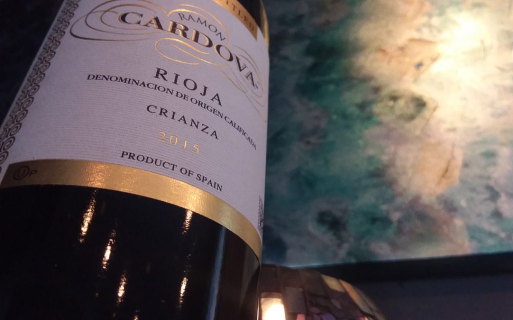 Ruby red with a clear, clean rim, the '15 Ramon Cardova Crianza displays a beautiful nose of ripe red berries, toasted vanilla, licorice, and spice. (Photo by Dr. Kenneth Friedman)