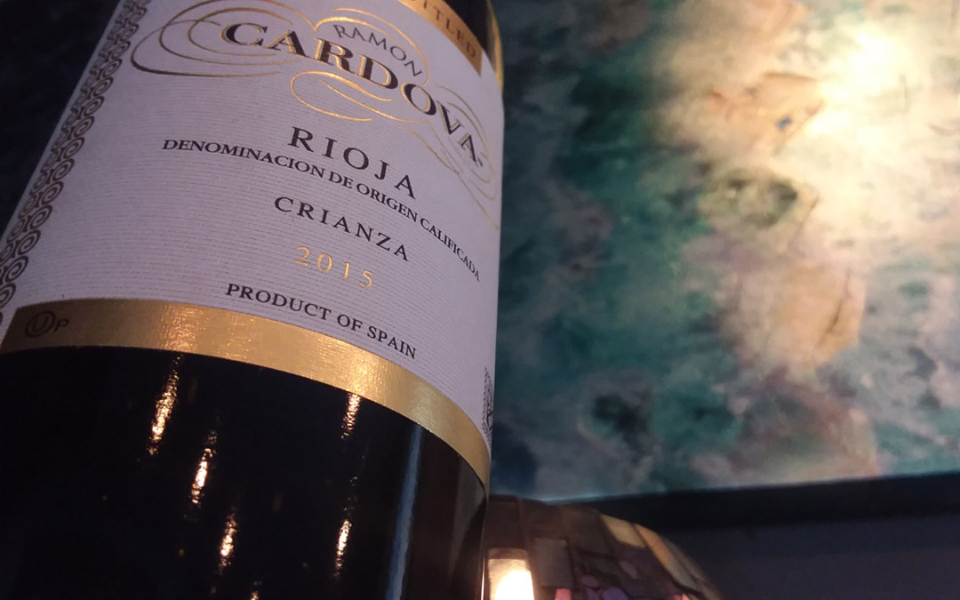 Ruby red with a clear, clean rim, the '15 Ramon Cardova Crianza displays a beautiful nose of ripe red berries, toasted vanilla, licorice, and spice. (Photo by Dr. Kenneth Friedman)