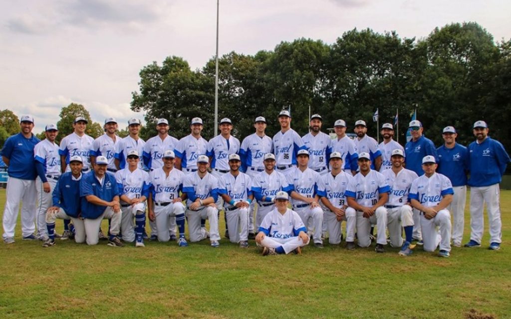 Israel's national baseball team at the European Championships in Germany. (Israel Association of Baseball Facebook page)
