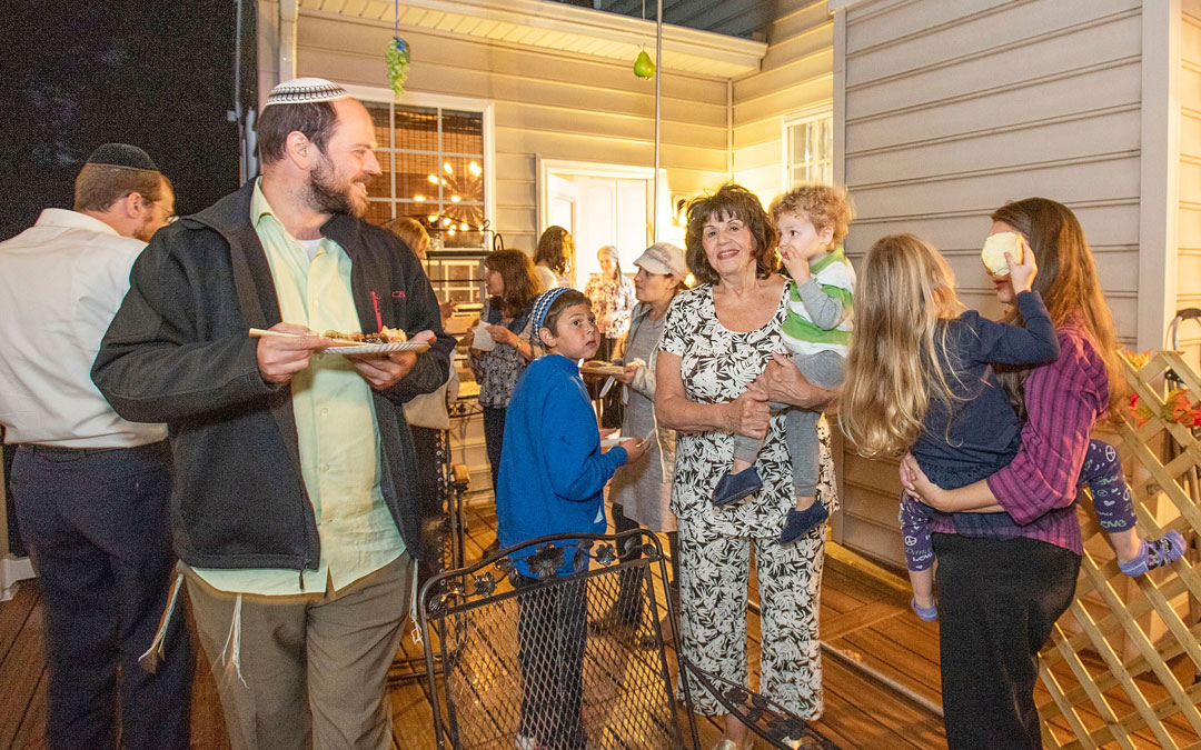 More than 40 adults and young children came together Oct. 16 for a celebration of Sukkot organized by the J-WoHoCo (Jewish Women of Howard County) group and Baltimore’s Etz Chaim Center. (Photo by Ed Bunyan)