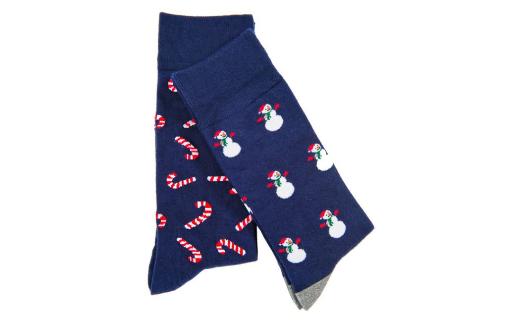 Nothing screams the holidays more than these whimsical navy socks decorated with snowmen and candy canes. $15.50 at Jos. A. Bank