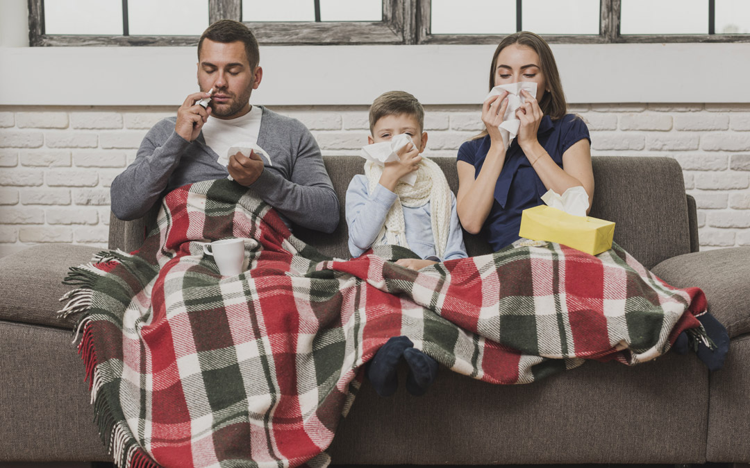Family with the flu