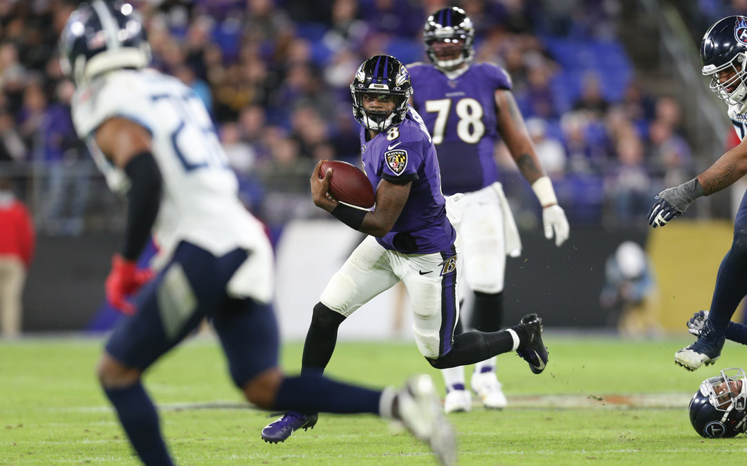 Quarterback Lamar Jackson and the Ravens received a rude awakening from the Tennessee Titans on Jan. 11. (Photo by Kenya Allen/PressBox)
