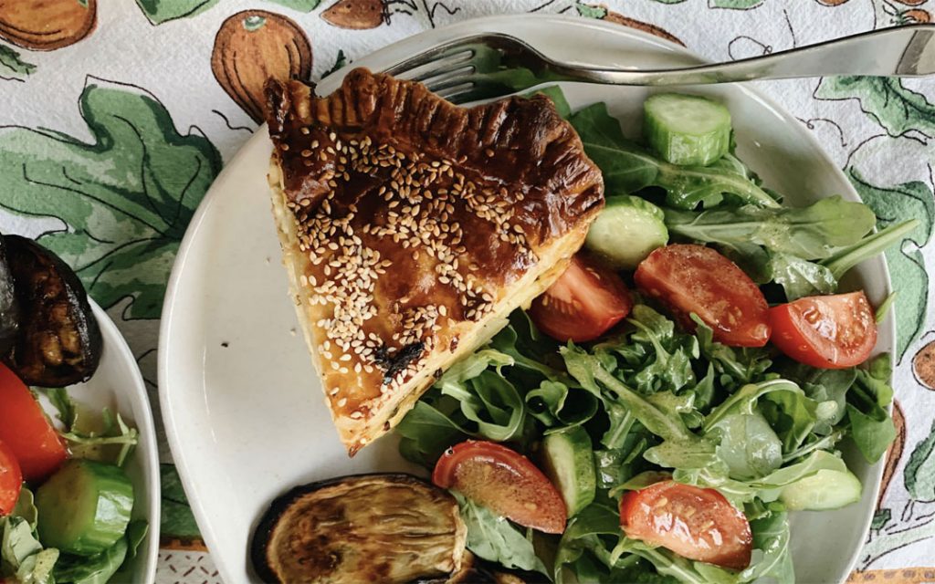 zucchini, potato and Manchego pashtida