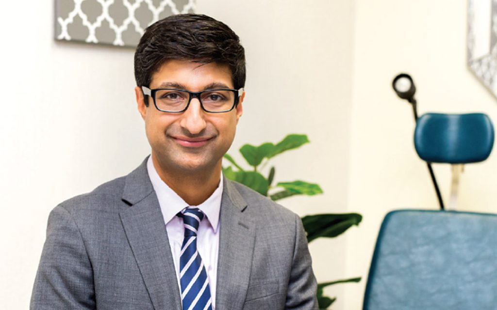 Dr. Kalpesh Vakharia treats patients with facial paralysis at the University of Maryland Medical Center.