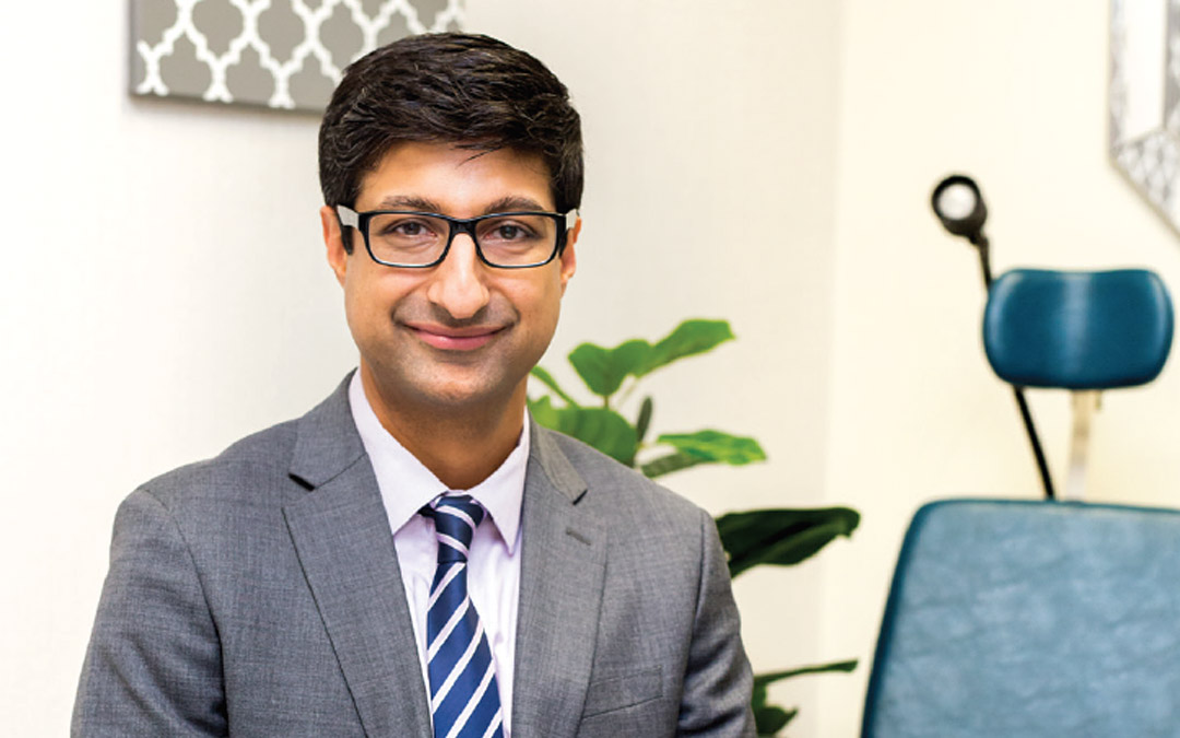 Dr. Kalpesh Vakharia treats patients with facial paralysis at the University of Maryland Medical Center.