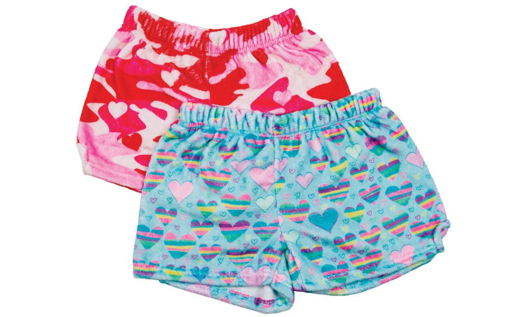 No matter the occasion, girls will love these cozy pajama shorts. Cameo Hearts Shorts from Wee Chic; Iscream, $24. Striped Hearts Shorts from Wee Chic; Iscream, $24.