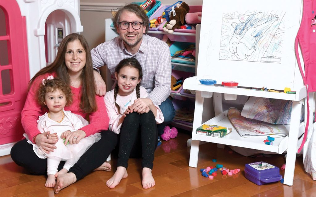 Terry, Charlotte, Mollie and David Golaner (sans trademark bowtie) enjoy spending time with each other at home and celebrating a "relevant Judaism.” (Photo by Steve Ruark)