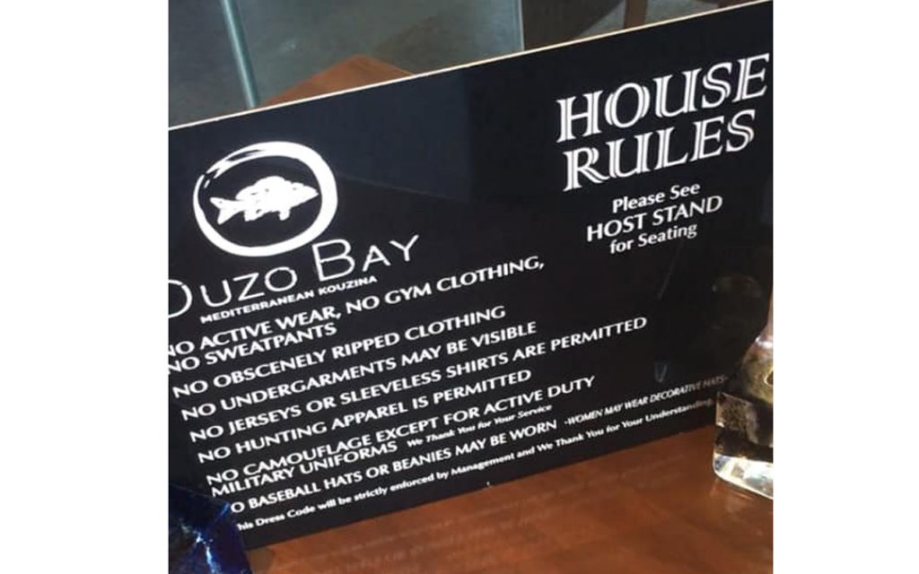 Ouzo Bay house rules