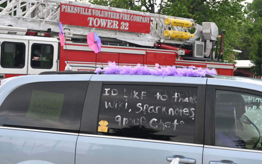 One Pikesville graduate offers a humorous take on his achievement. (Photo by Michael Schwartzberg/PVFC)