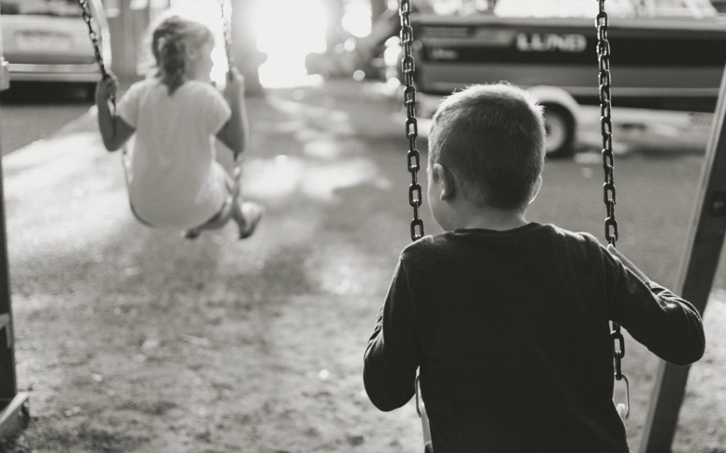 young kids playing