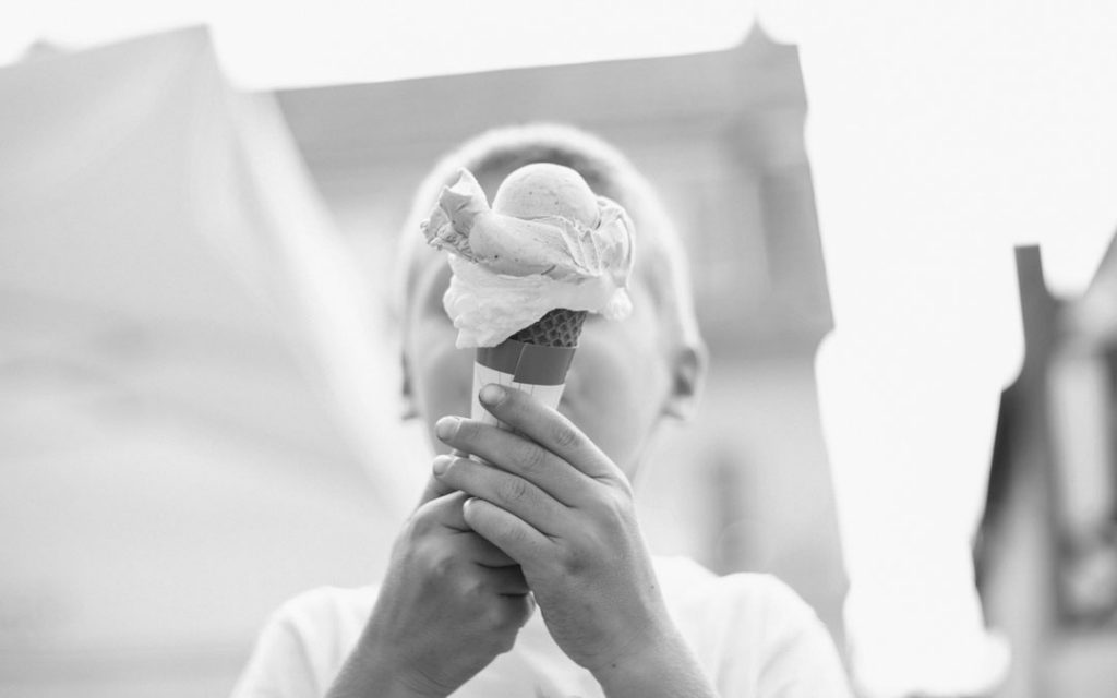 kid with ice cream cone