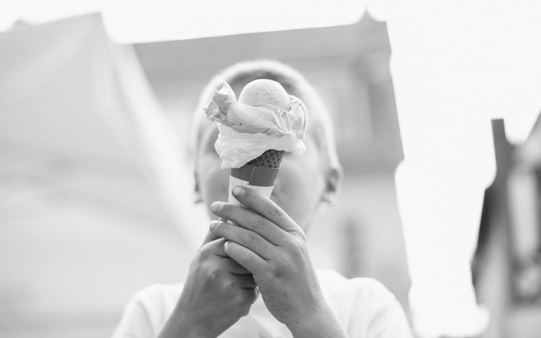 kid with ice cream cone