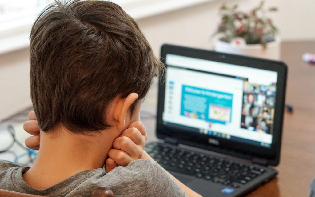 kid at computer