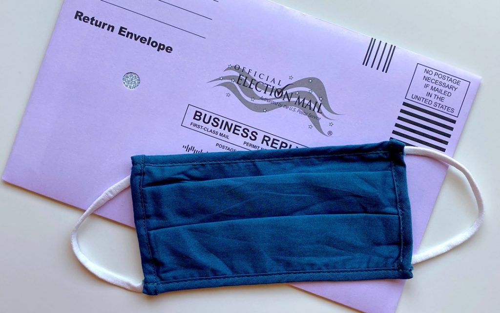 ballot and face mask