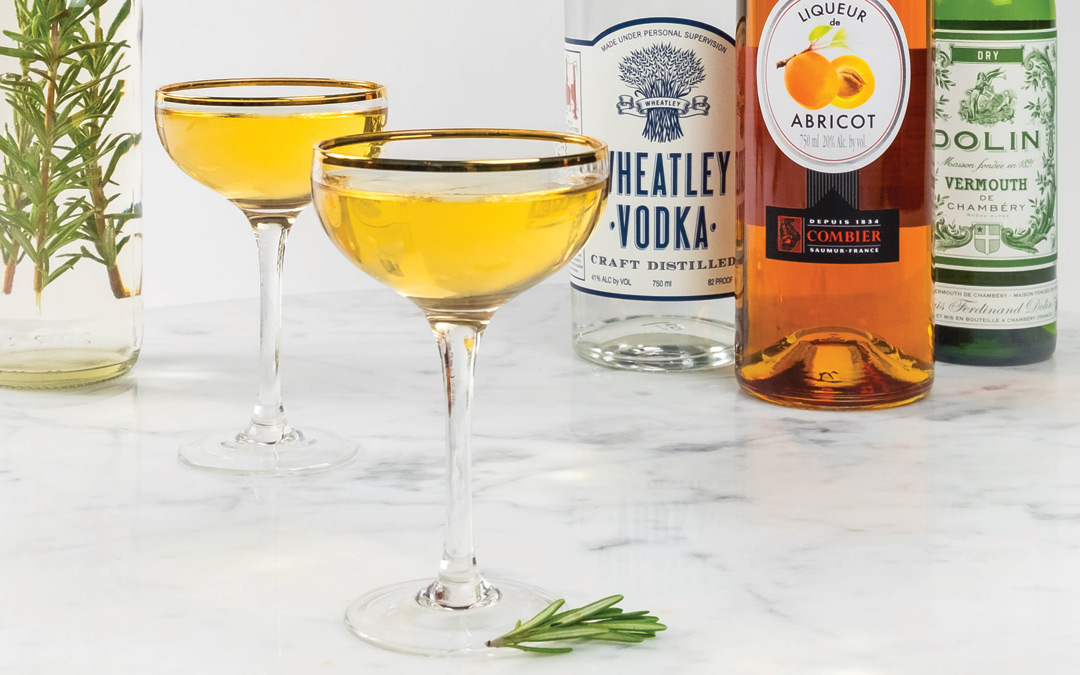 Rosemary apricot martini
