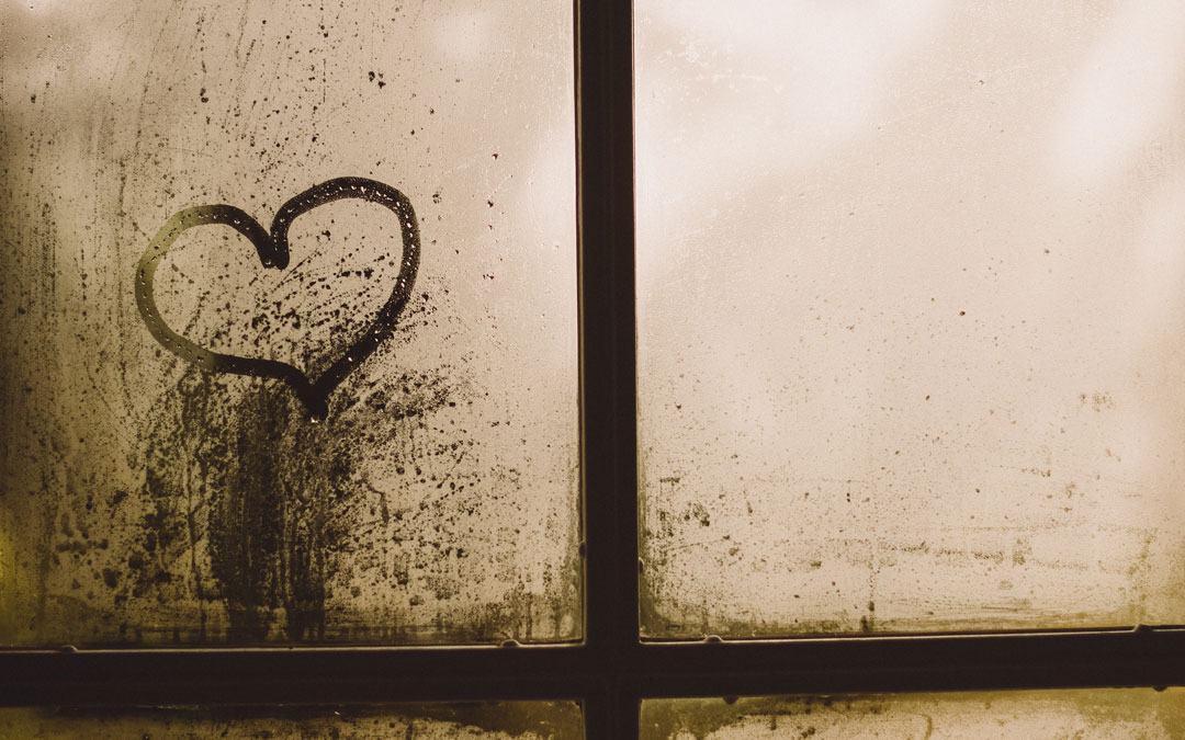 heart on window