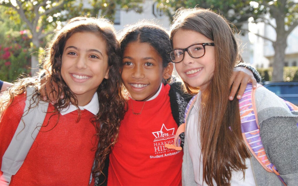 students at Harkham Hillel Hebrew Academy in Beverly Hills, California