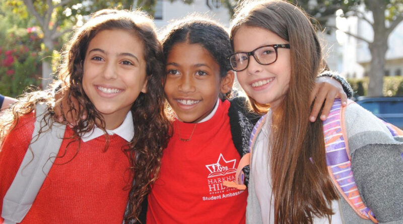 students at Harkham Hillel Hebrew Academy in Beverly Hills, California