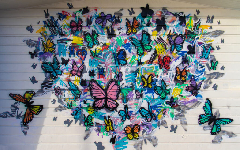 butterfly mural