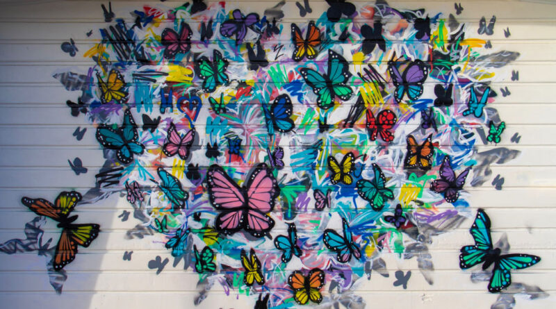 butterfly mural