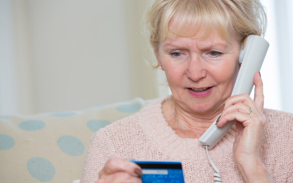 elderly woman on the phone
