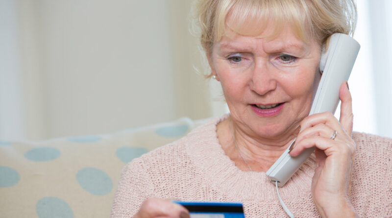elderly woman on the phone