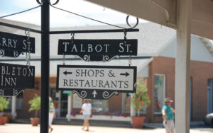 A scene from Talbot Street in picturesque St. Michaels.