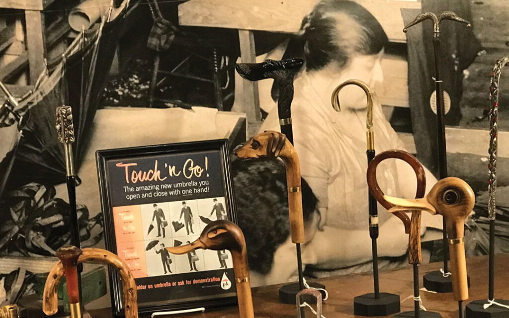 A permanent exhibition of Charm City’s umbrella and raincoat manufacturing past can be found at the Baltimore Museum of Industry.