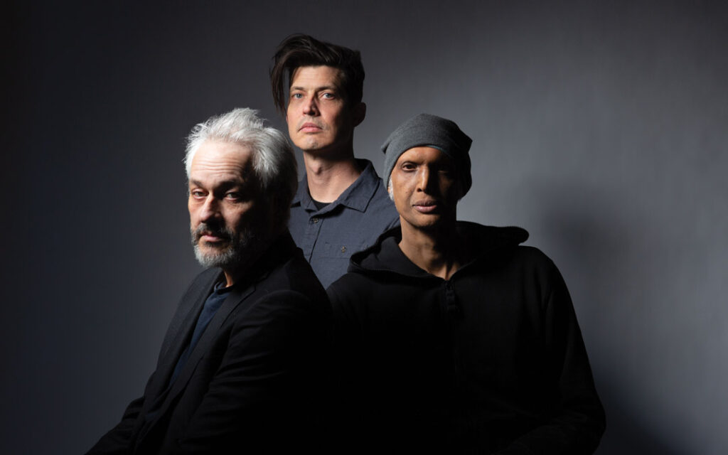 Marc Ribot's Ceramic Dog features (left to right) Ribot on guitar and vocals, Ches Smith on drums and Shahzad Ismaily on bass
